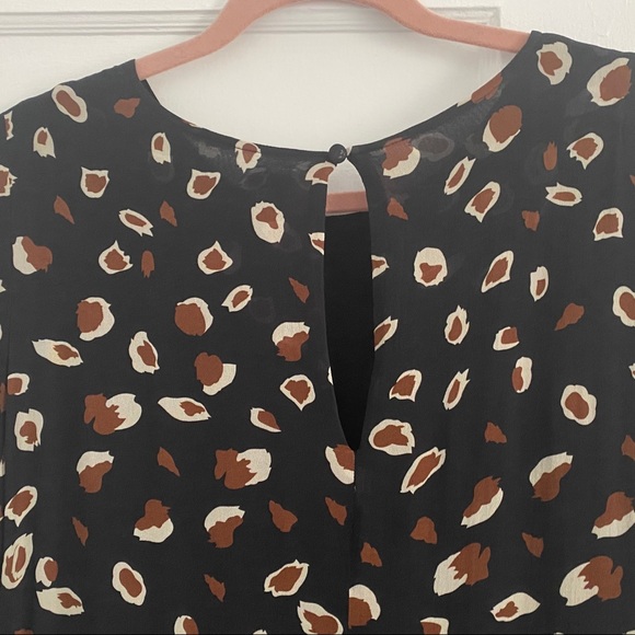 Anthropologie Black Print Dress Size 8 - Picture 5 of 8